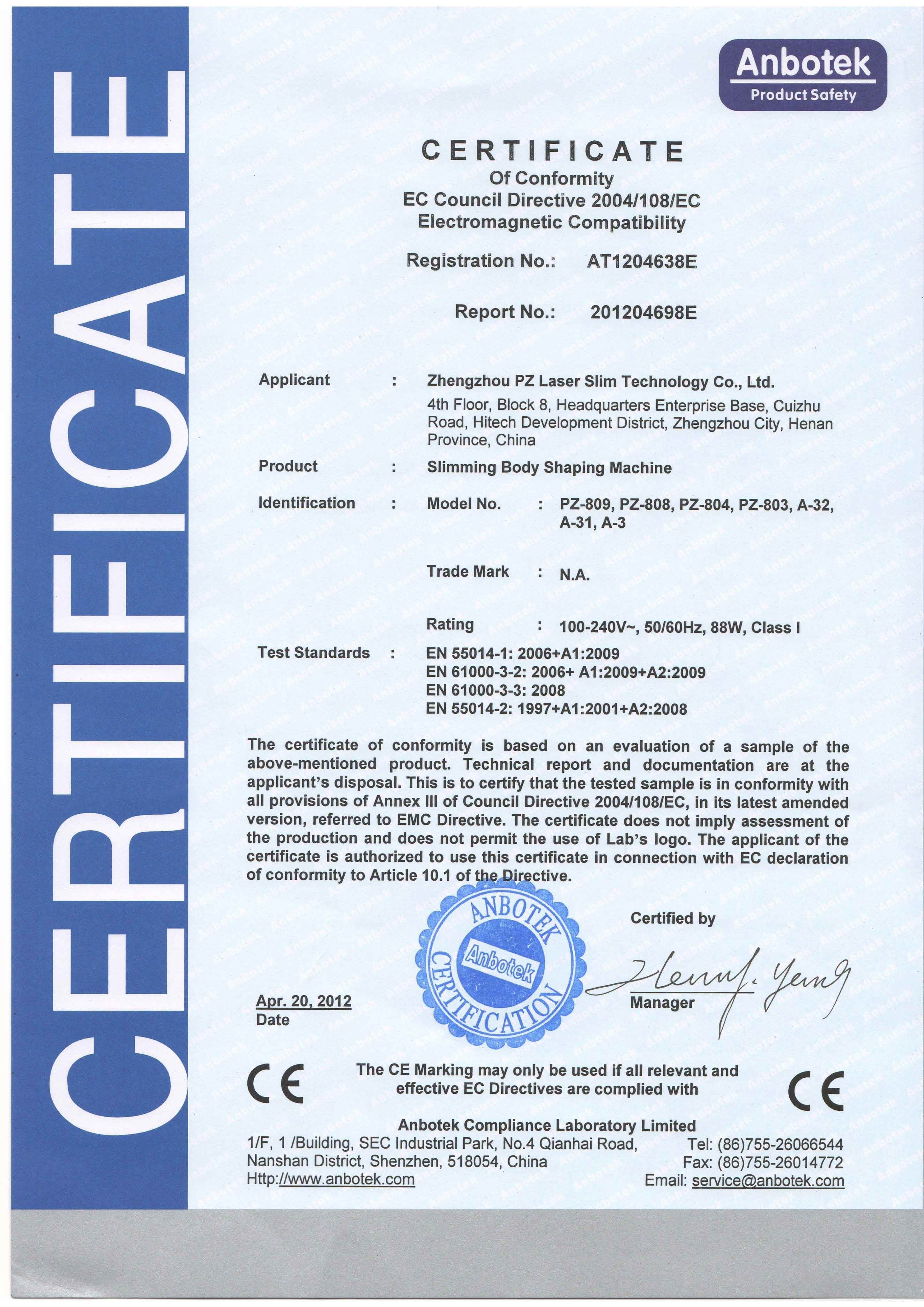 Zhengzhou PZ Laser Slim Technology Co., Ltd. Learn More + Certifications