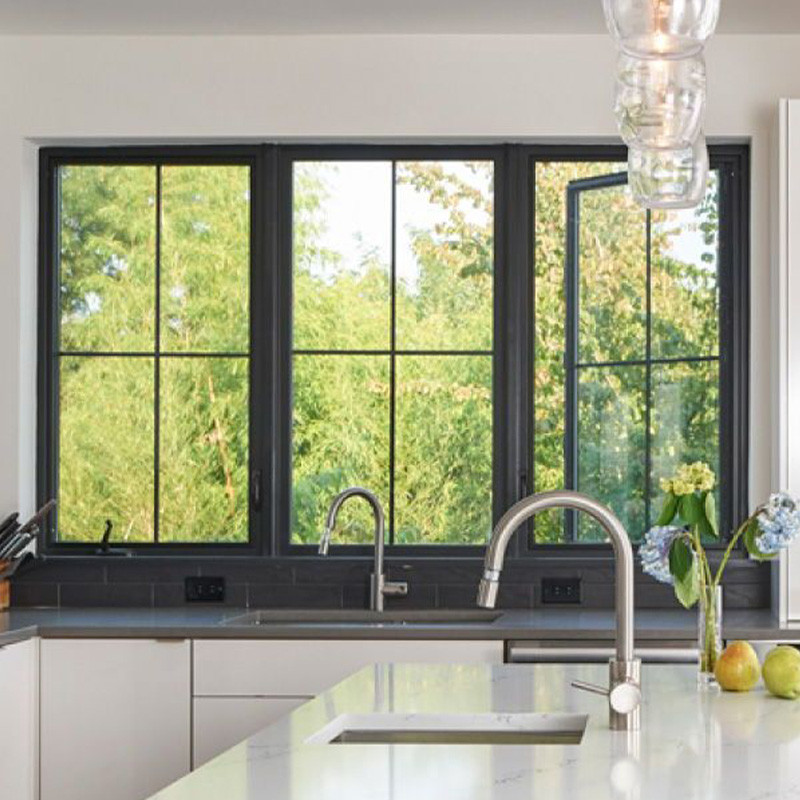 Modern casement window Popular Customized Size livingroom Aluminum turn and tilt casement Windows for sale