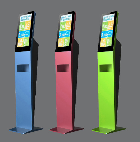 Cheap Slim Floor Standing Kiosk Anti Covid 19 Support Wireless Access And LAN Access wholesale