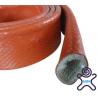 E-fiberglass braided Red Oxide Silicone coated fire sleeve for sale