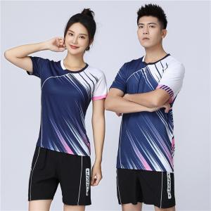 Cheap New badminton women's quick drying sports suit men's summer women's fashion competition culottes short sleeve table tennis ball wholesale