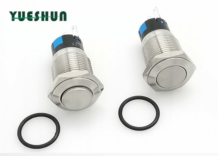 China 1NO 1NC 16mm Push Button Switch , Nickel Plated Brass Push Button Switch on sale