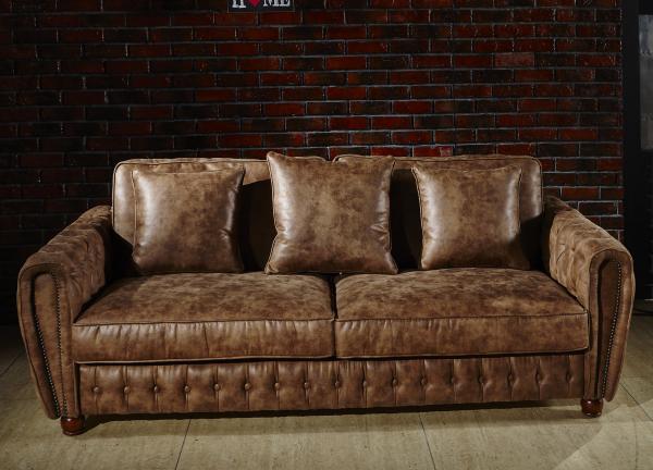 Quality Small Size Compact 2 Seater Leather Sofa Multi Buttons With Moveable Cushion for sale