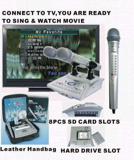 China Super Deal Portable Karaoke Player SD/HDD Karaoke Player Mic on sale