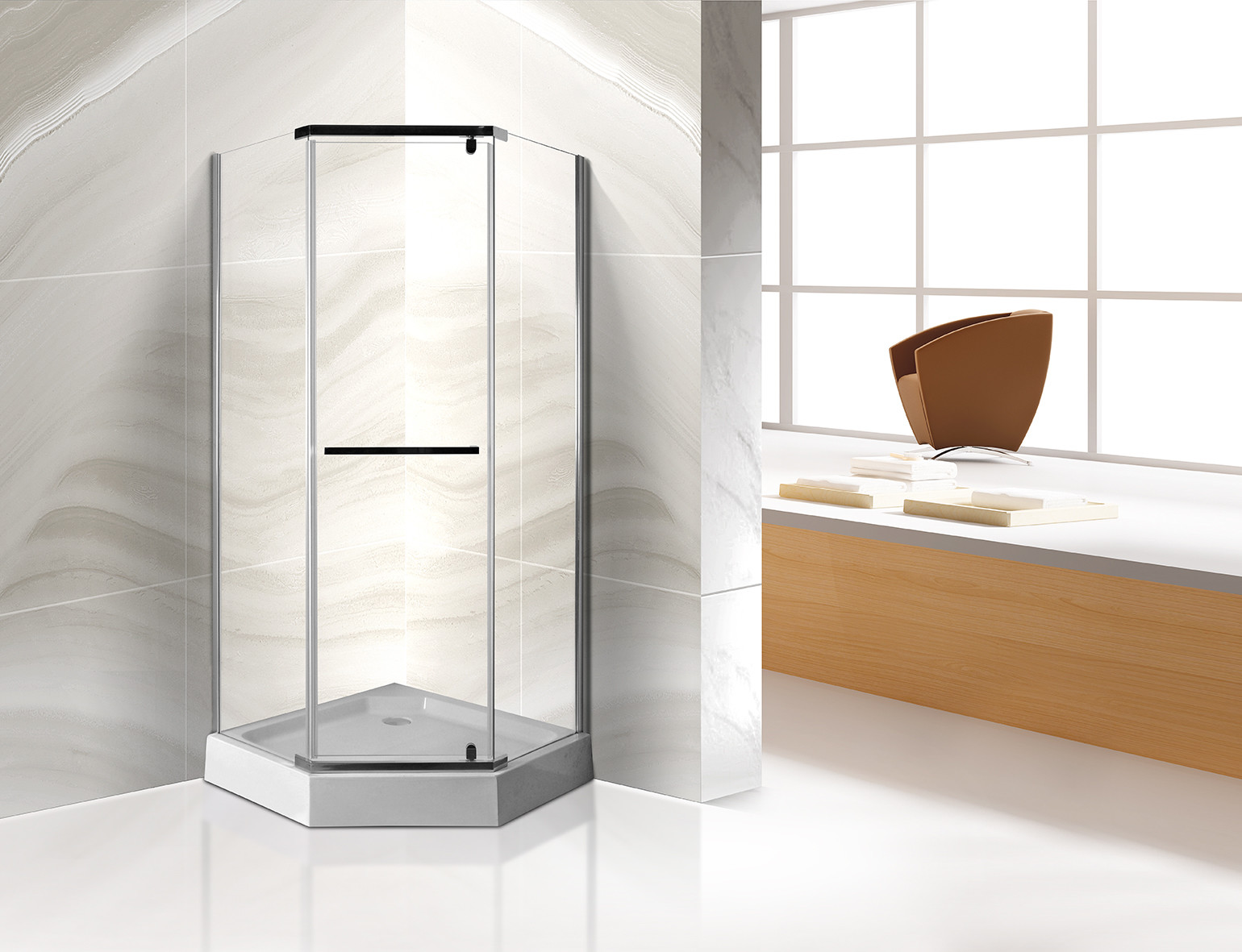 Cheap 900x900mm Dimond Shape Corner Shower Stall Normal Temperature Storage wholesale