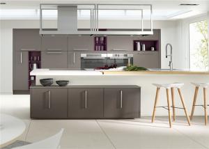 Cheap MDF Kitchen Customized Cabinets With White Quartz Countertop wholesale