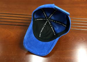Cheap Hot sale Customize velvet 6panel blue rubber patch baseball caps hats wholesale