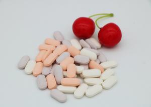 Cheap Multi Colored Vitamin C Chewable Tablets / Ascorbic Acid Effervescent Tablets wholesale