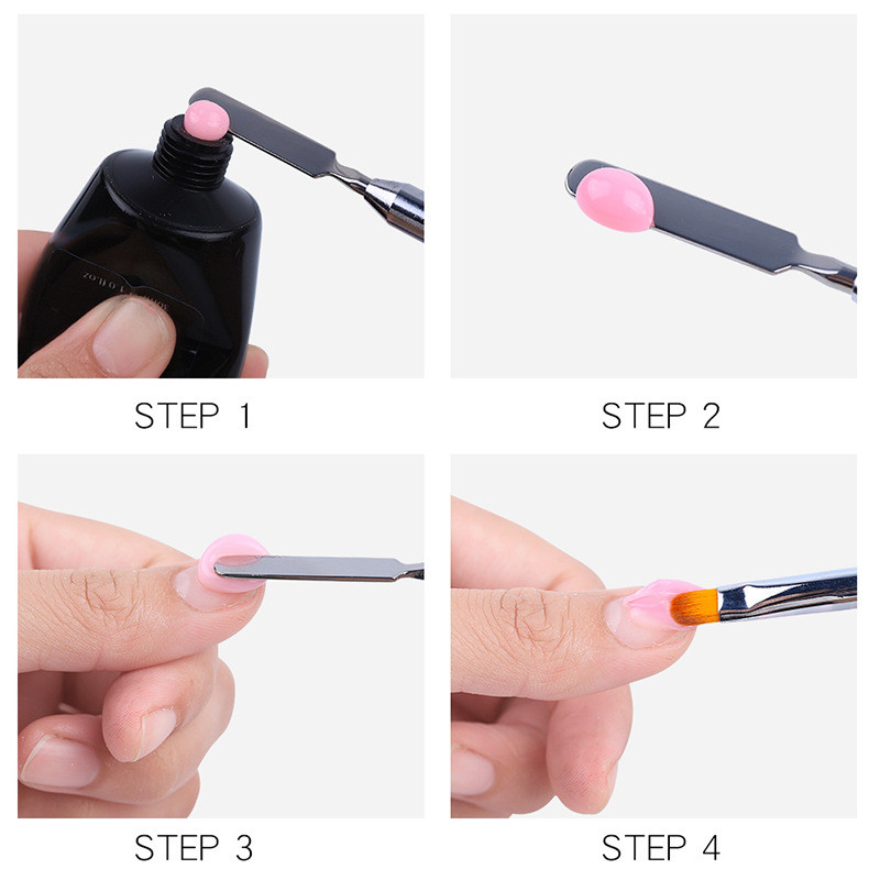 Manicure Tip Nail Art Brush Poly Gel Rod Tool Dual End Spatula