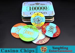 Cheap Customizable Casino Poker Chips of Crown Bronzing Rectangular / Round Shape wholesale
