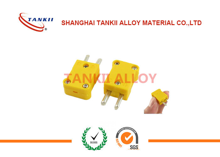 China 16A Standard K Thermocouple Wire Connections One Yellow Color for sale