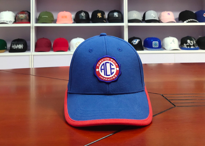 Cheap New Design Blue and red 6panel custom embroidery patches logo sports hats caps wholesale
