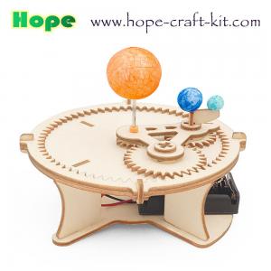 Cheap Science Earth Moon and Sun Solar  Moving Orbit Experiment Wooden Color Model Toys Kids DIY Toys STEM astronomy Education wholesale