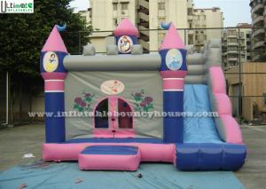 Cheap Outdoor Pink Bouncy Castles Inflatable Combo With Slide For Kids / Children wholesale