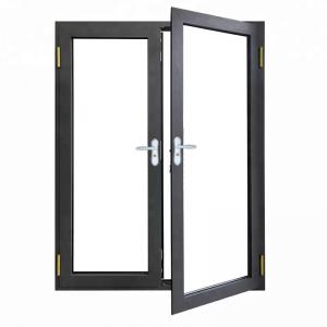 Cheap Two Side Open Casement French Doors , Grey Anodized Aluminum Vertical Door wholesale