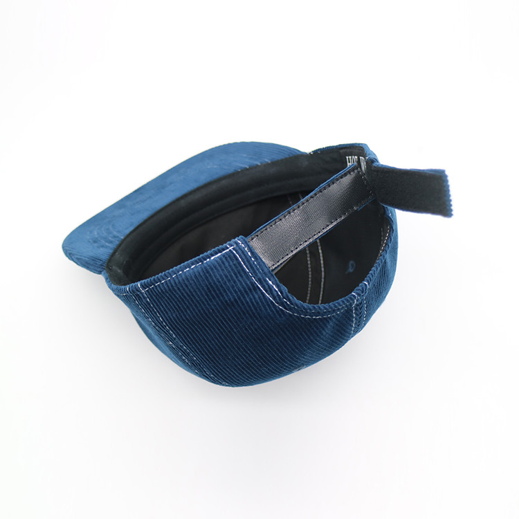 Cheap 7 Panel Flat Brim Snapback Hats 100% Corduroy Denim Magic Tape Caps wholesale