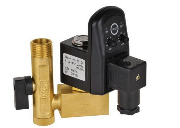China Brass Solenoid 12 Volt Auto Drain Valve For Air Compressor Parts With 1/4 Inch Diameter on sale