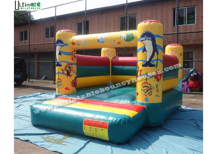 Customize Durable Small Inflatable Bounce Houses in Sea World Theme