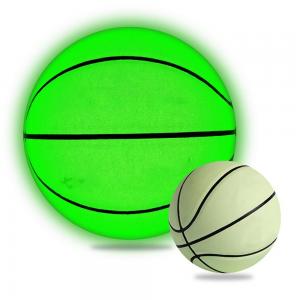 China Glowing Reflective Basketball Size Number 7 Luminous Leather Basketball Glow In The Dark on sale