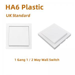 China Big Button White Color Light Wall Switch Plastic Panel Electrical Power Switch on sale