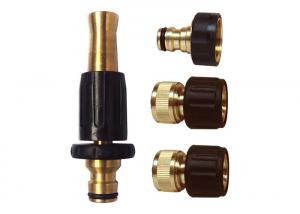 China Hot Water Brass Spray Nozzle , Kit with Coupling , Tap Connector and Spray Nozzle on sale
