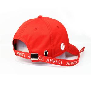 Cheap Printing Strap 6 Panel Baseball Cap For Promotion / Red Sports Hats wholesale