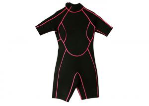 Cheap 3mm Kids Half Body Wetsuit , Black Custom Shorty Wetsuits For Snorkeling wholesale