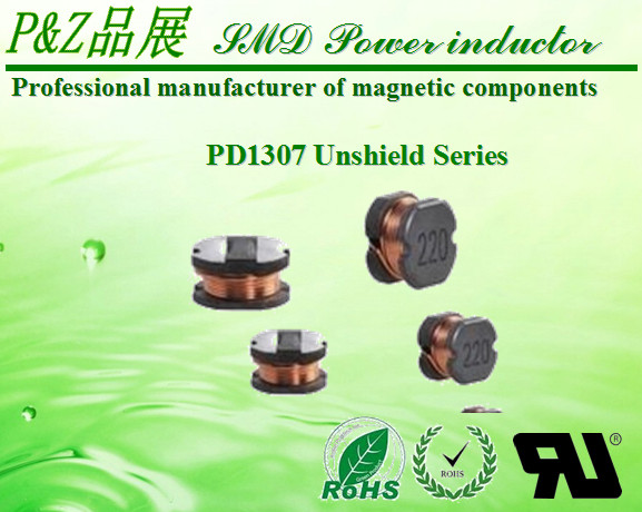 Cheap PD1307 Series 10μH~1000μH SMD Unshield Power Inductors Round Size wholesale