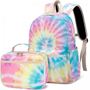China Custom Colorful Printing Girls Trendy Backpack With Lunch Bag Set Waterproof on sale