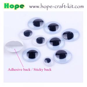 Cheap 4~50mm plastic adhesive back sticky back googly eyes wiggly eyes white and black for hobbies kids DIY STEM INNOVATION wholesale