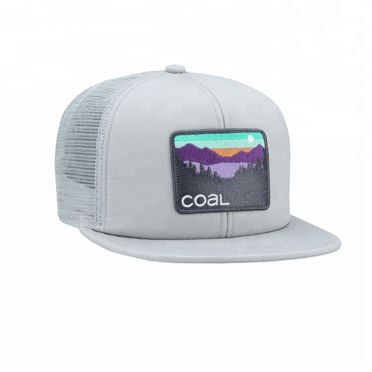 Cheap Custom Embroidered Flat Bill Snapback Hats , Nylon Mesh Snapback Hats wholesale
