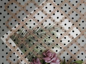 China 125cm Polka Dot Embroidery Flocked Tulle Mesh Fabric on sale