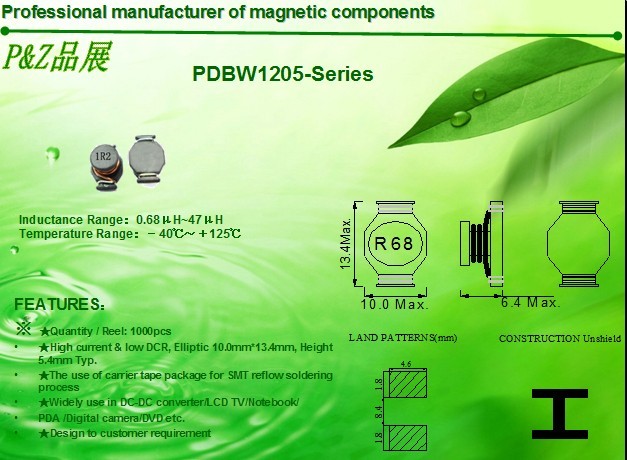 Cheap PDBW1205 Series High current unshielded SMD Power Inductors wholesale