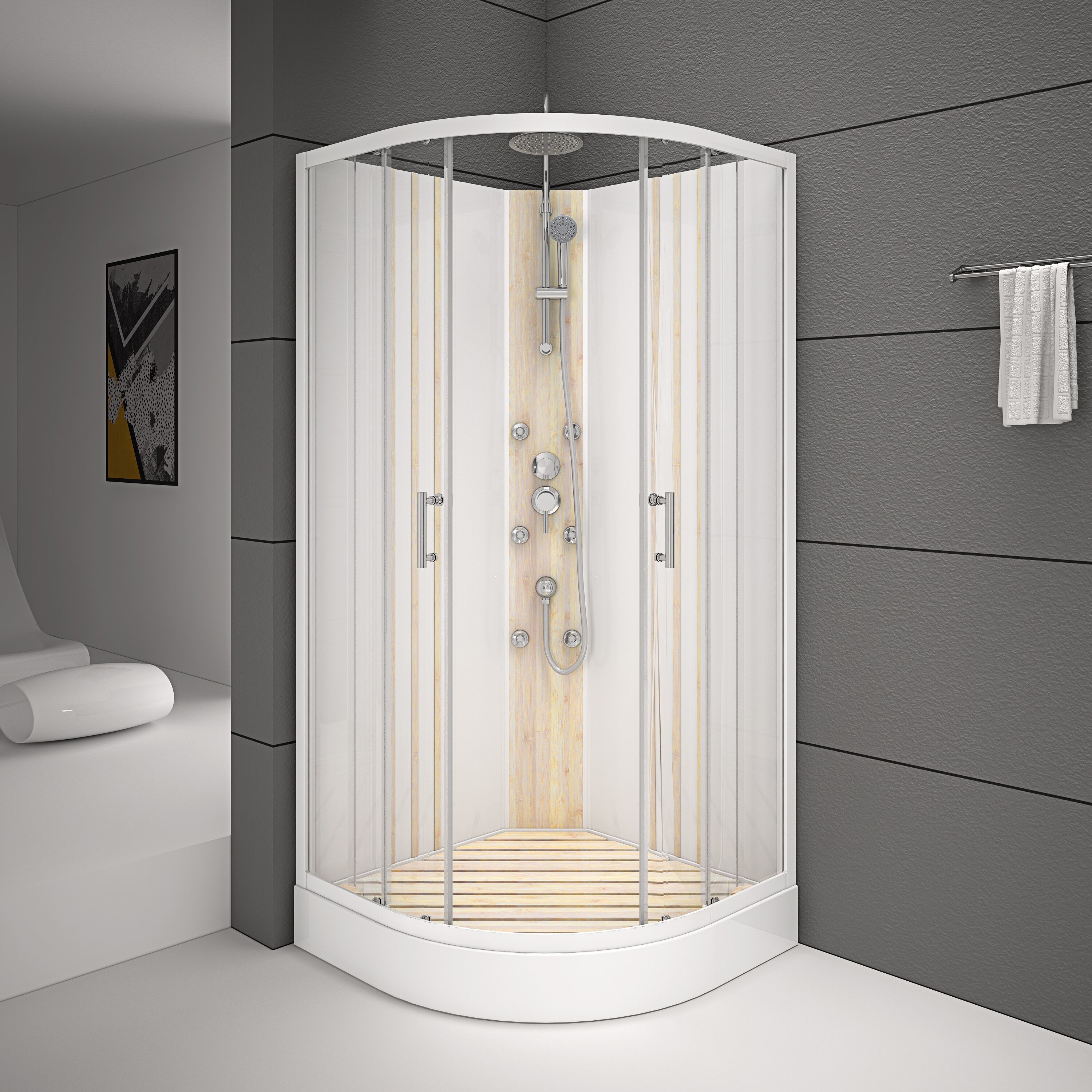 Cheap Bathroom Shower Cabins White Acrylic ABS Tray wholesale