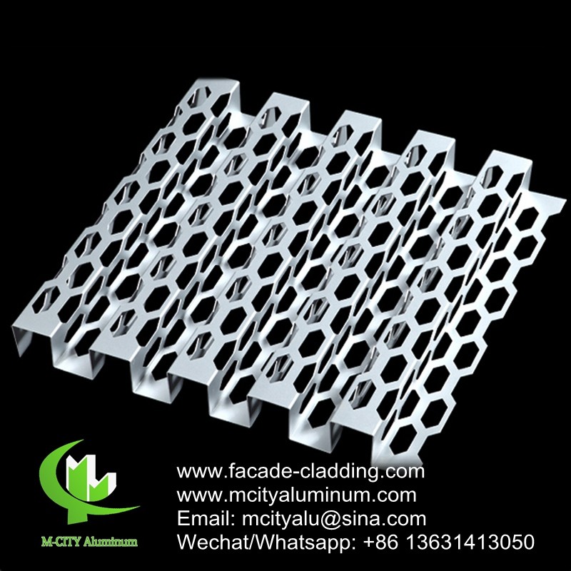 Cheap AUDI facade panel with perforated pattern bending sheet aluminum 3mm sliver color wholesale