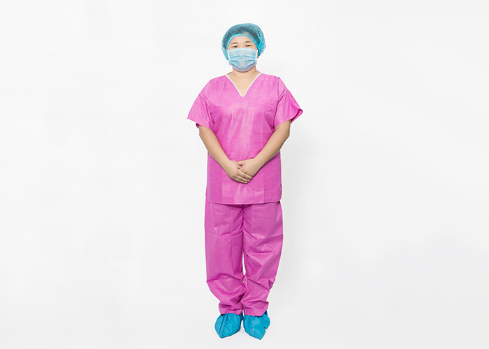 Cheap Medical 42g Blue SMS Nonwoven Disposable Scrub Suit wholesale