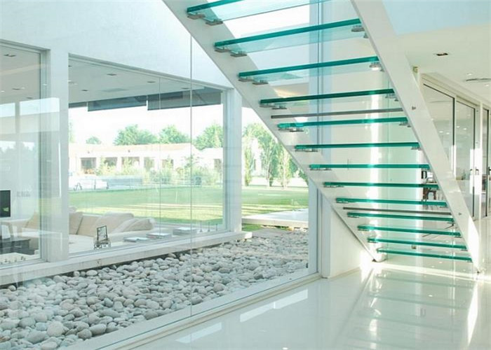 Buy cheap Indoor Flight Modern Straight Staircase Commercial Staircase Laminated Glass from wholesalers