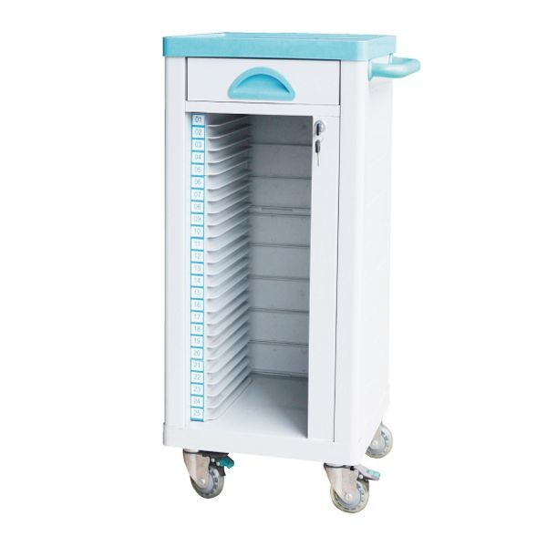 Quality ABS Plastic File Carry Medical Instrument Trolley Dossier Cart With Drawer for sale