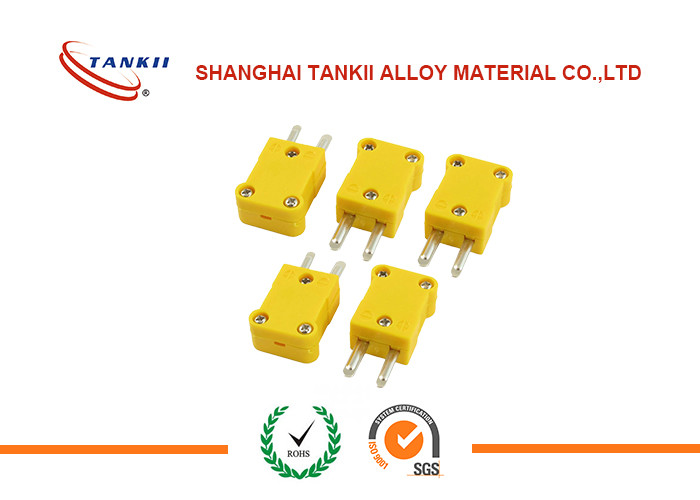 Standard / miniature Yellow / black color Thermocouple Connector  Male  and Female type K / J for sale