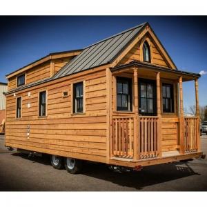 Cheap 2 Bedrooms Prefabricated Trailer Mobile Light Steel Wooden Tiny House On Wheels wholesale