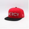 Buy cheap 100% Cotton twill Flat brim snapback hat Right back panel 3D Embroidered Letter from wholesalers