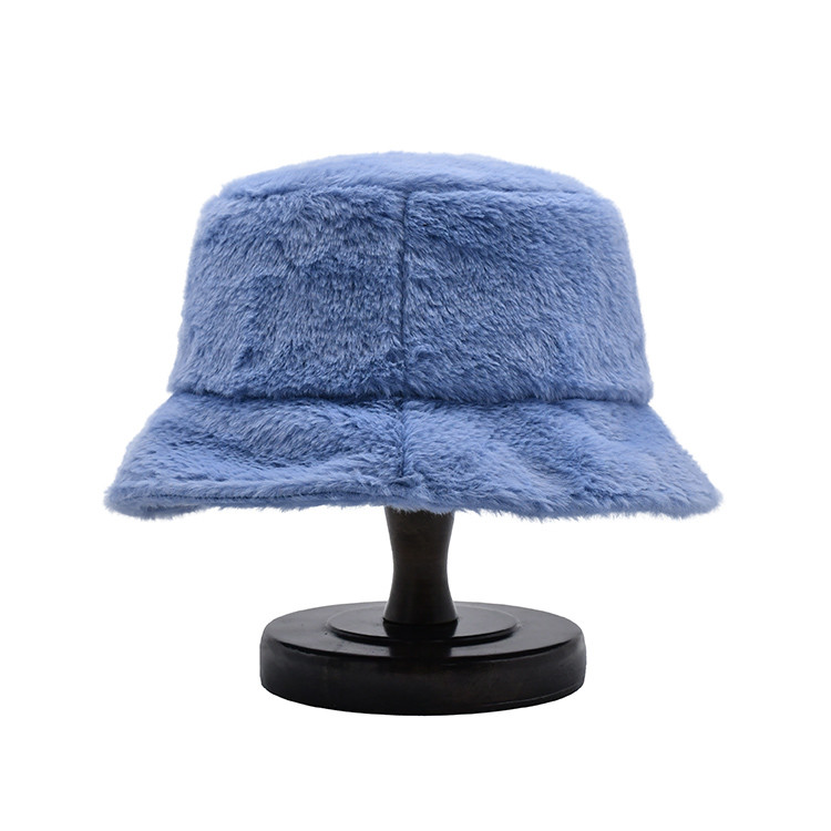 Cheap Women Autumn Winter Bucket Hats Plush Soft Warm Panama Caps Lady Flat Top Fishing wholesale
