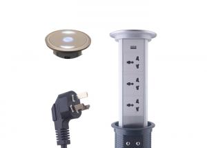 Cheap LED Lighted Pop Up Power Point Tower 3 x Universal Outlets For Kitchen Counter Top wholesale