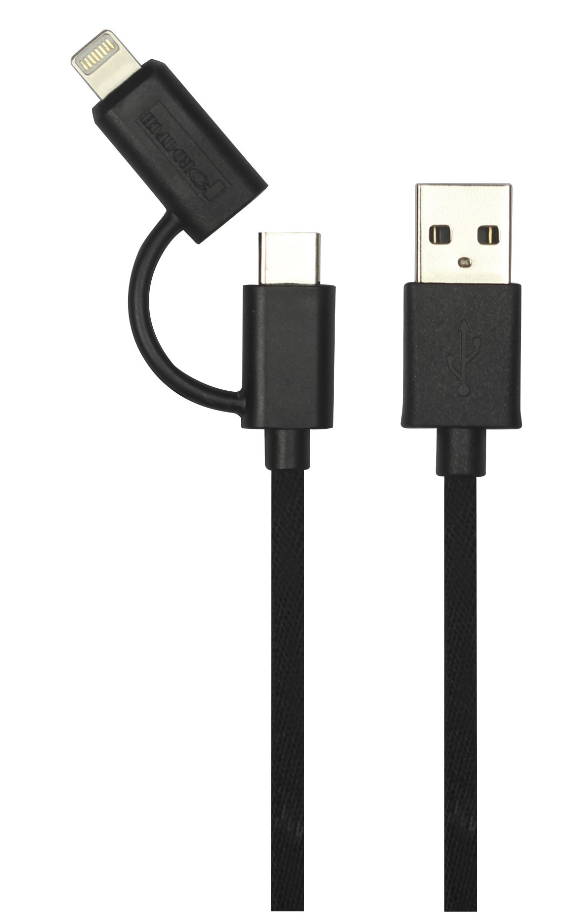 High Speed 2 In 1 Usb Data Cable With Type C And Lightning Connectors for sale