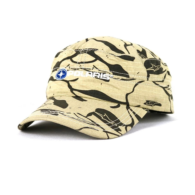Cheap Flat Embroidery Camo Military Cadet Cap Adjustable For Unisex 56-60cm wholesale