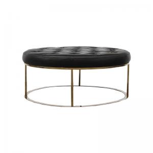 China SGS Leather Metal Coffee Table Antique Round Table With Leather Top on sale