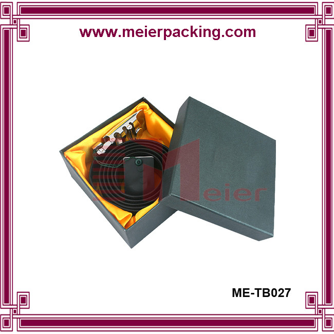China Black Matte Paper Belt Box with Satin/Black Paper Cardboard Belt Gift Box/Belt Packaging Paper Box  ME-TB027 on sale