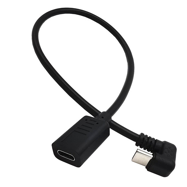 Quality Type C Extension Cable With 90 Degree Elbow 30cm PVC Male To Female USB 3.1 for sale