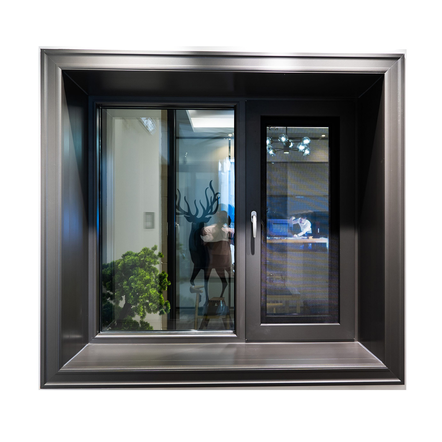 Buy cheap Interior Aluminium Casement Window With Stainless Steel Mesh 1.5*1.0m from wholesalers