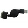 Black Retractable Cable USB2.0 AM to 30 pin Apple Connector Cable for sale